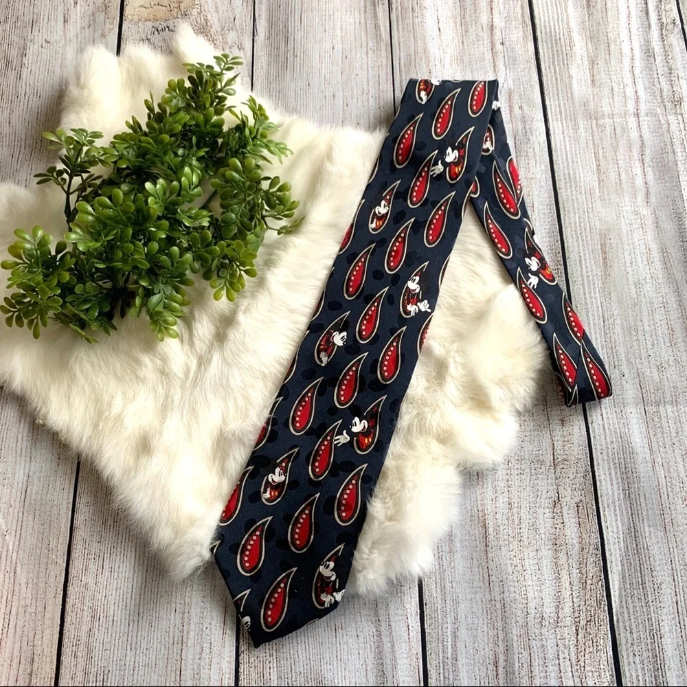 Vintage Disney Silk Paisley Mickey Mouse Neck Tie